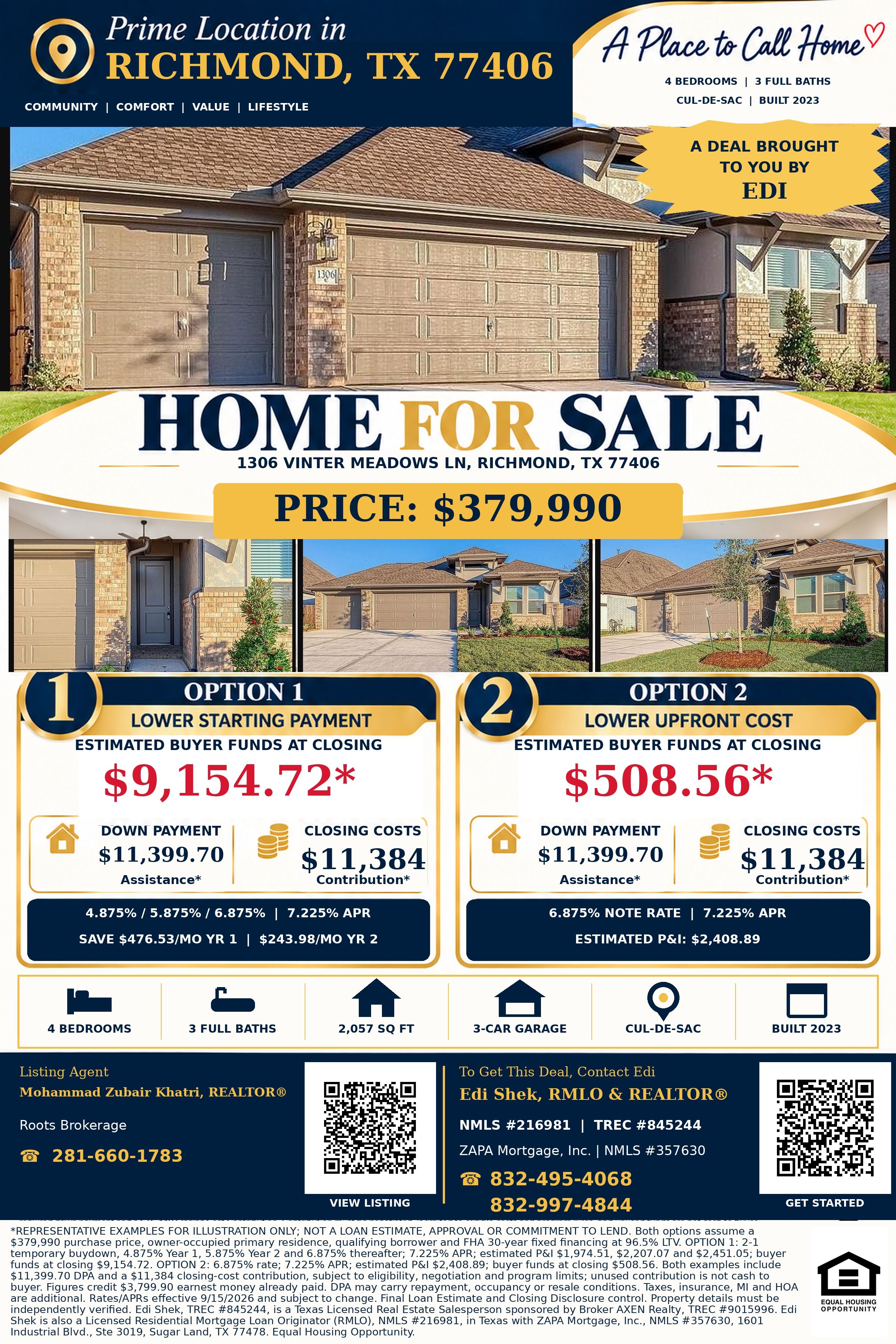 Own This $379,990 Richmond Home With Just $508.56 Out of Pocket! Flyer